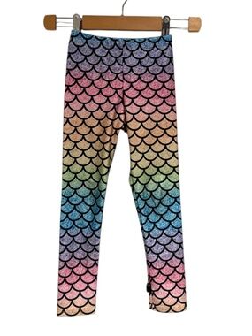 PIXIE LANE multi-colour sparkle/mermaid scales print leggings - size 3